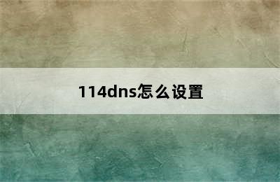 114dns怎么设置