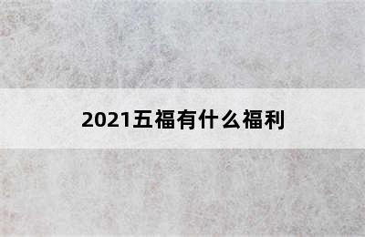 2021五福有什么福利