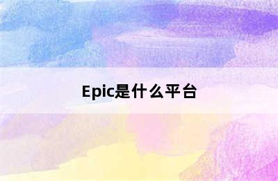 Epic是什么平台