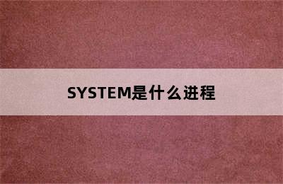 SYSTEM是什么进程