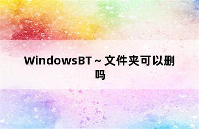 WindowsBT～文件夹可以删吗