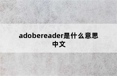 adobereader是什么意思中文