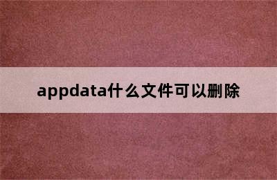 appdata什么文件可以删除