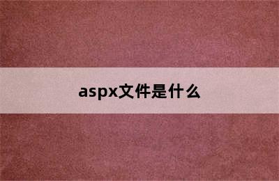 aspx文件是什么