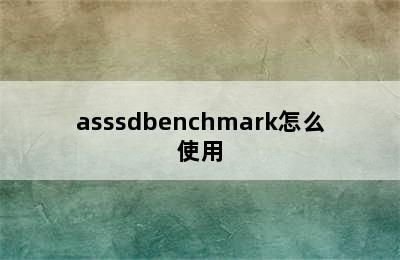 asssdbenchmark怎么使用