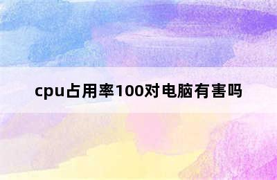 cpu占用率100对电脑有害吗