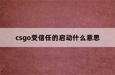 csgo受信任的启动什么意思