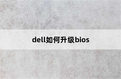 dell如何升级bios