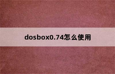 dosbox0.74怎么使用