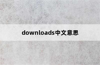 downloads中文意思