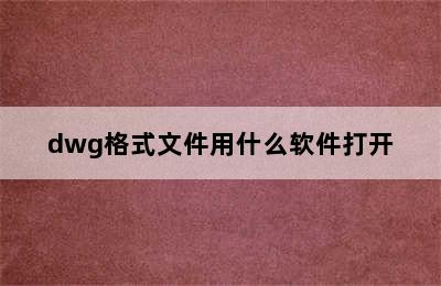 dwg格式文件用什么软件打开