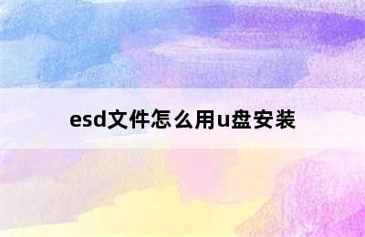 esd文件怎么用u盘安装