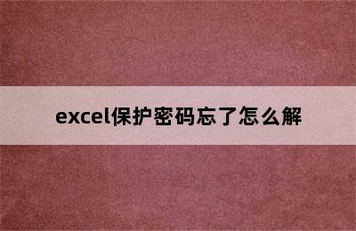 excel保护密码忘了怎么解