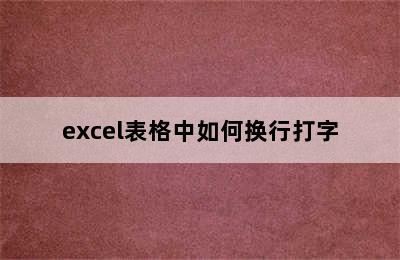 excel表格中如何换行打字