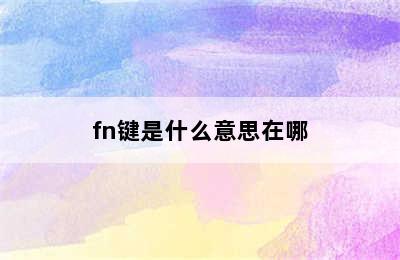 fn键是什么意思在哪