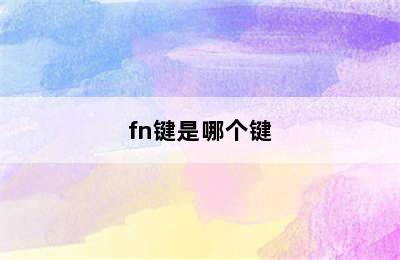 fn键是哪个键