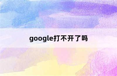 google打不开了吗