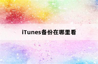 iTunes备份在哪里看