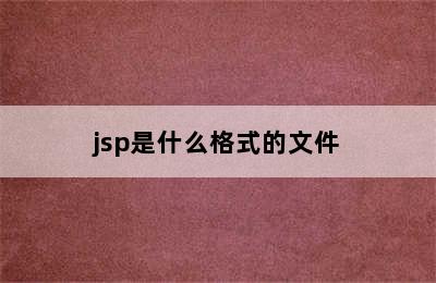 jsp是什么格式的文件