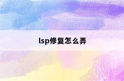 lsp修复怎么弄