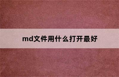 md文件用什么打开最好