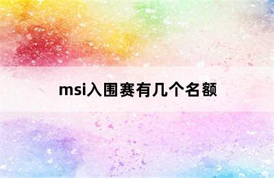 msi入围赛有几个名额