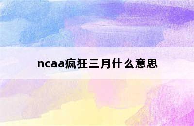 ncaa疯狂三月什么意思