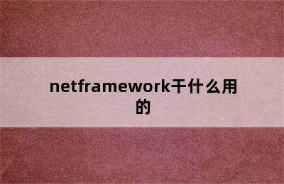 netframework干什么用的