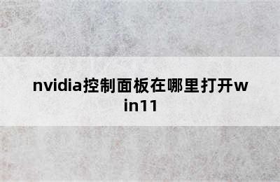 nvidia控制面板在哪里打开win11