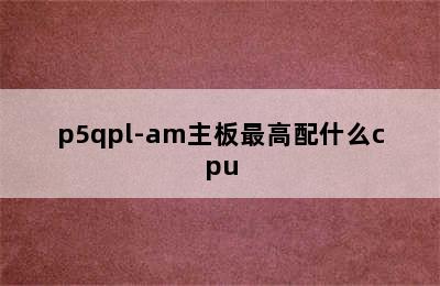 p5qpl-am主板最高配什么cpu