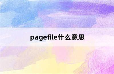 pagefile什么意思