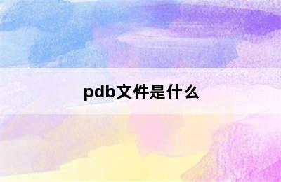 pdb文件是什么