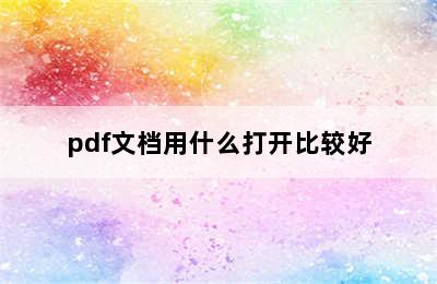 pdf文档用什么打开比较好