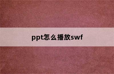 ppt怎么播放swf