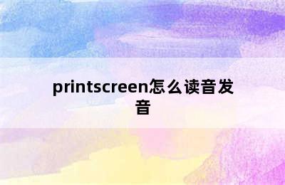 printscreen怎么读音发音