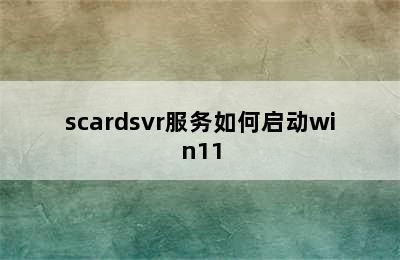 scardsvr服务如何启动win11