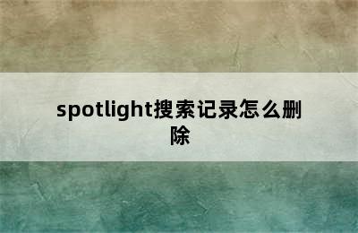 spotlight搜索记录怎么删除