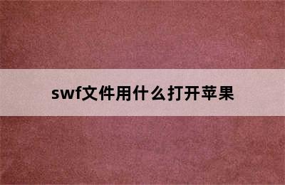 swf文件用什么打开苹果