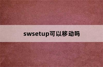 swsetup可以移动吗