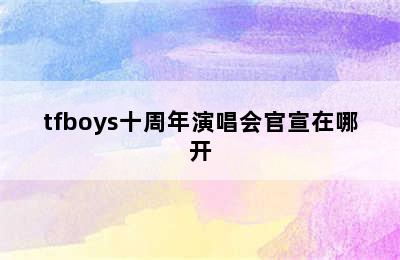 tfboys十周年演唱会官宣在哪开