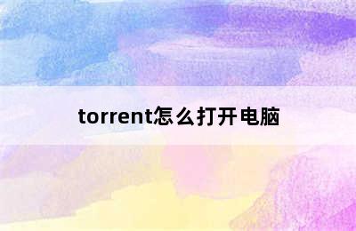 torrent怎么打开电脑