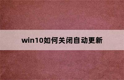 win10如何关闭自动更新