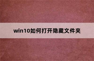 win10如何打开隐藏文件夹