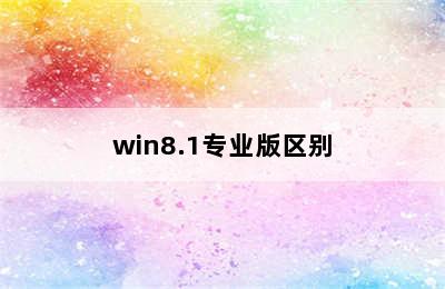 win8.1专业版区别