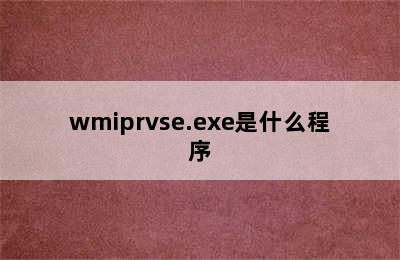 wmiprvse.exe是什么程序