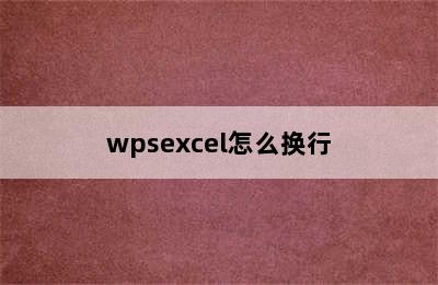 wpsexcel怎么换行