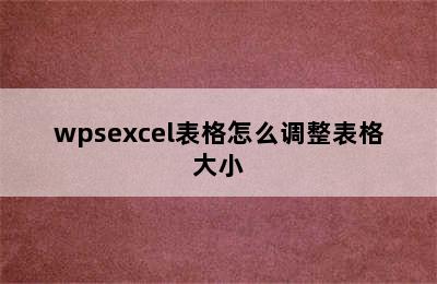 wpsexcel表格怎么调整表格大小