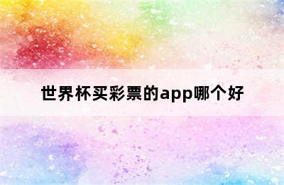 世界杯买彩票的app哪个好