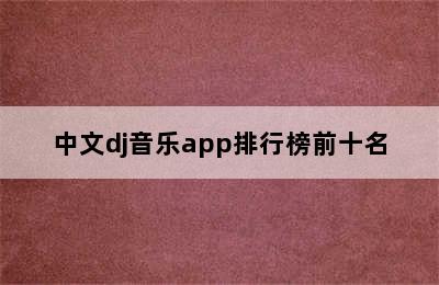 中文dj音乐app排行榜前十名