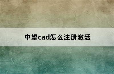 中望cad怎么注册激活